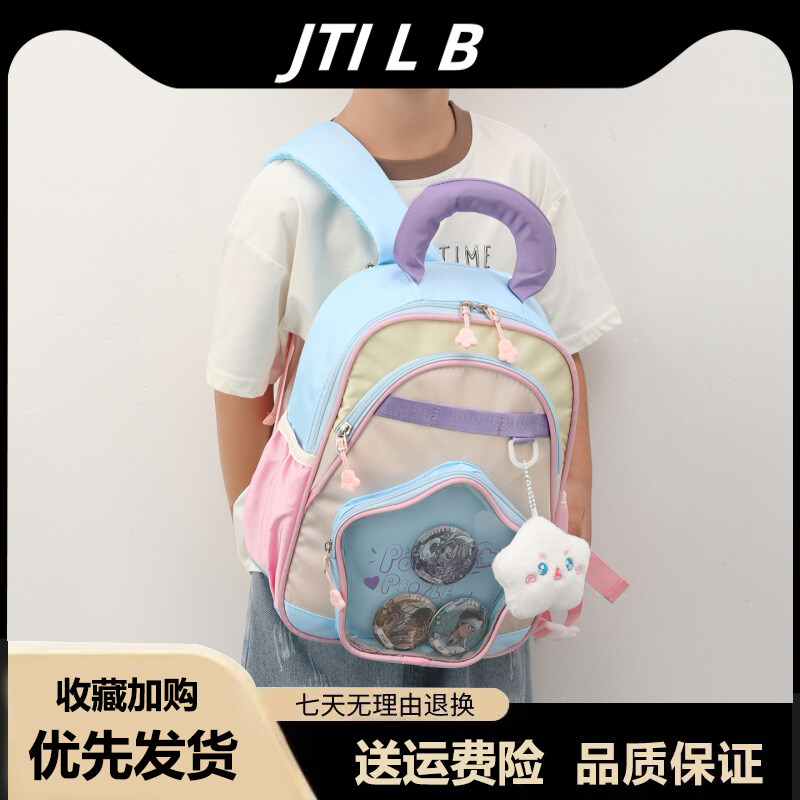 高颜值卡通拼色儿童双肩包男女孩2025新款3-6岁幼儿园外出书包