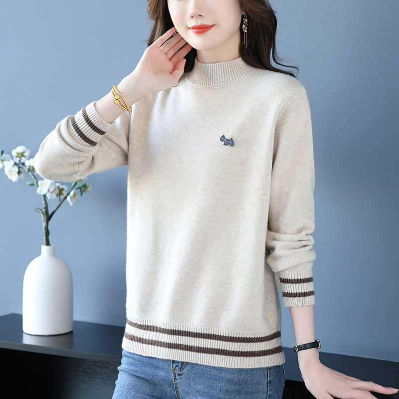 半高领打底衫秋冬大码女装内搭上衣2025新款洋气时尚妈妈毛衣显瘦