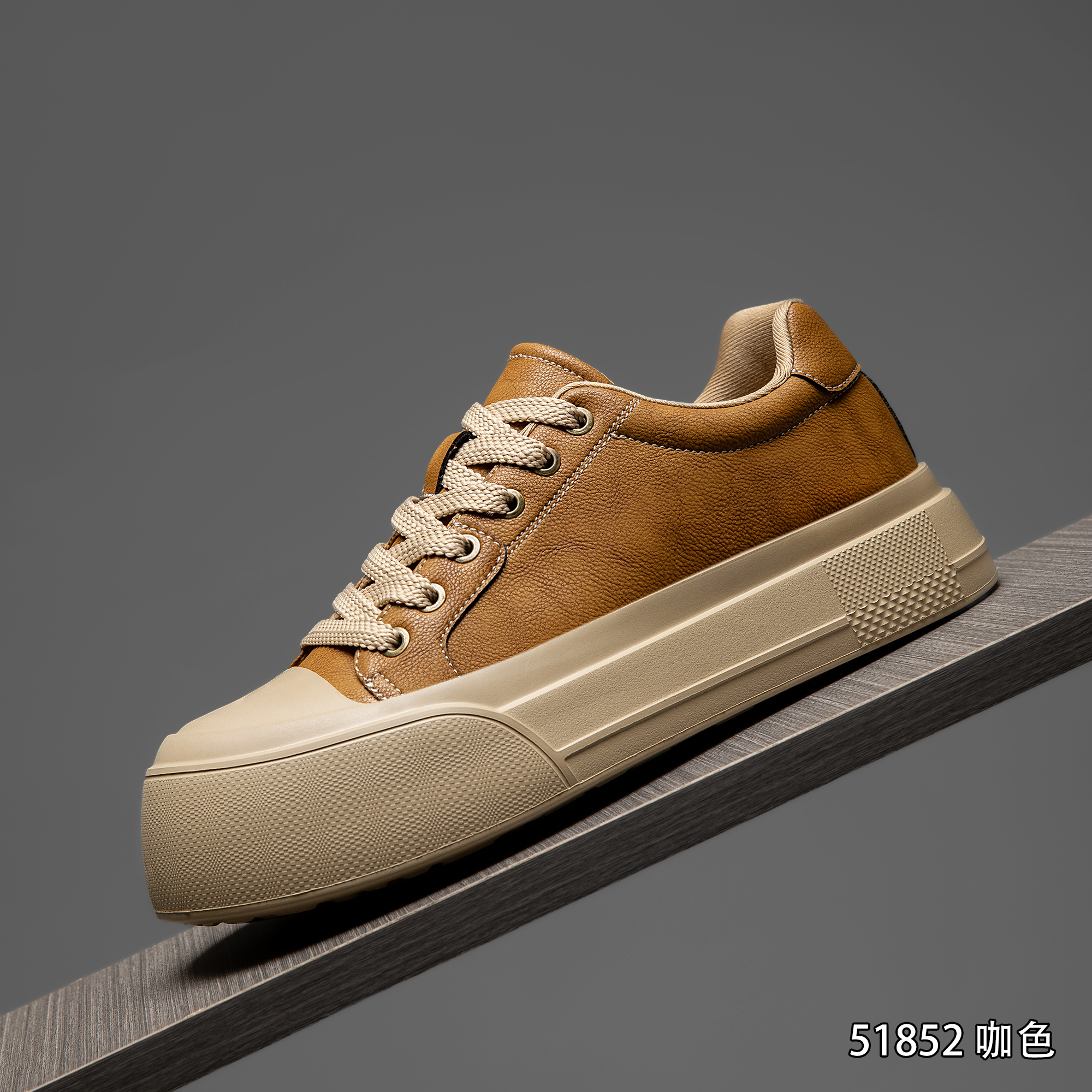 【大牌设计款轻软弹】抗冲击耐磨减震低帮增高头层牛皮板鞋男鞋潮流