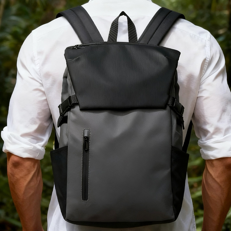 维鲁斯男士双肩包休闲大容量电脑包通勤背包防水护脊减负书包包袋