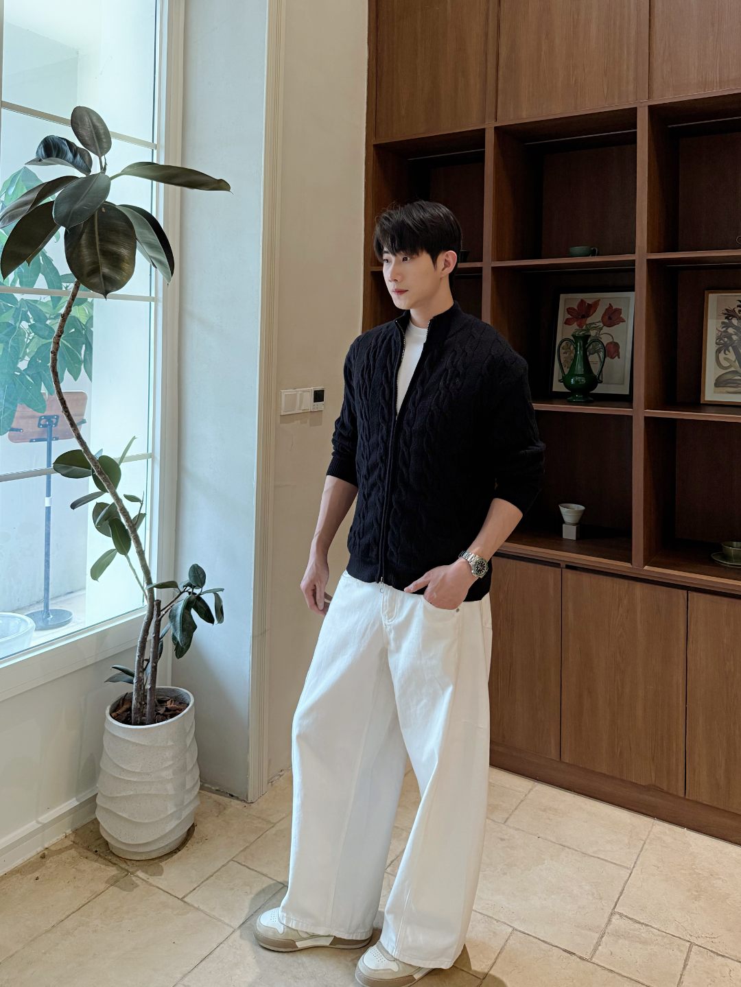 【琥珀之光 | 老钱风绞花针织】毛衣开衫休闲立领开衫外套男女同款