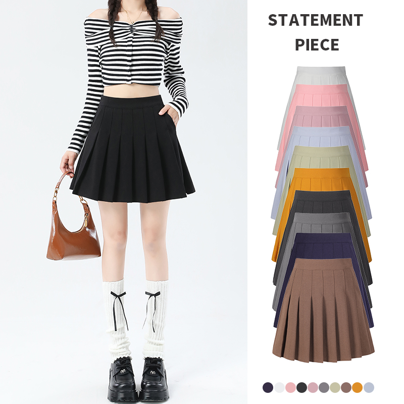 口袋百褶四季女款爆款白色女款爆款洋气百褶裙女款爆款2025新款