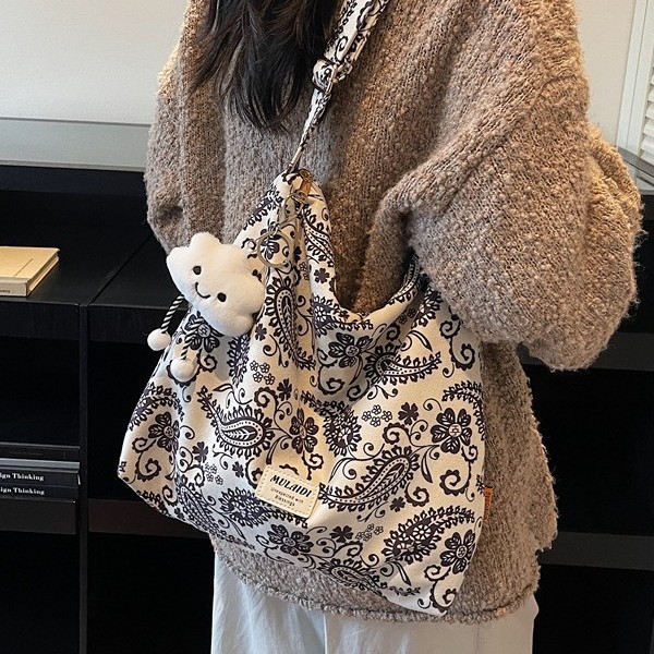 小众百搭慵懒风托特包轻便时尚复古单肩斜挎包女简约休闲通勤包包