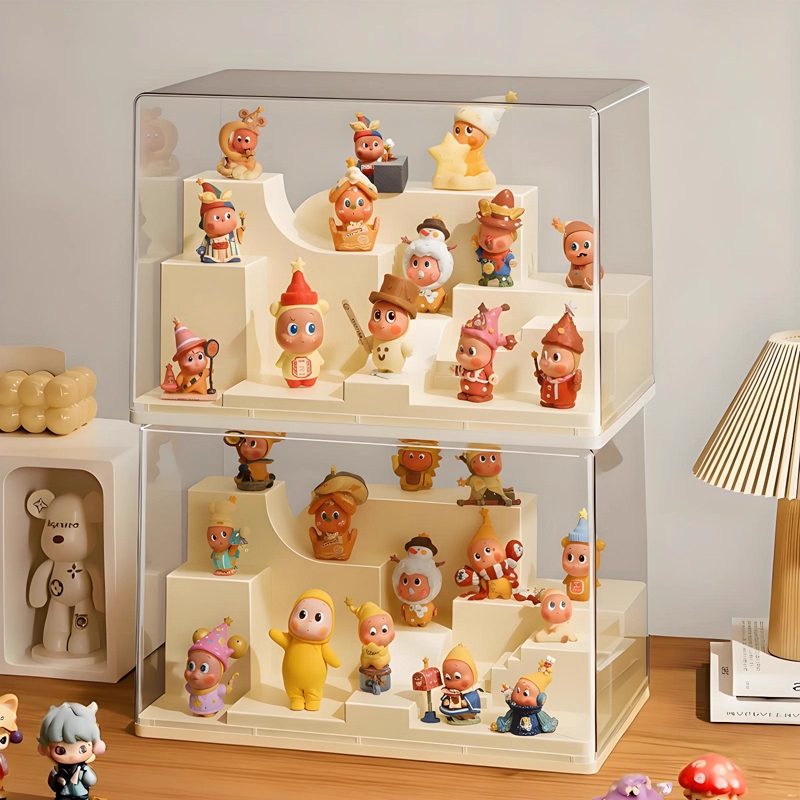 盲盒收纳盒手办展示架透明亚克力星星人展示柜创意泡泡玛特收纳盒