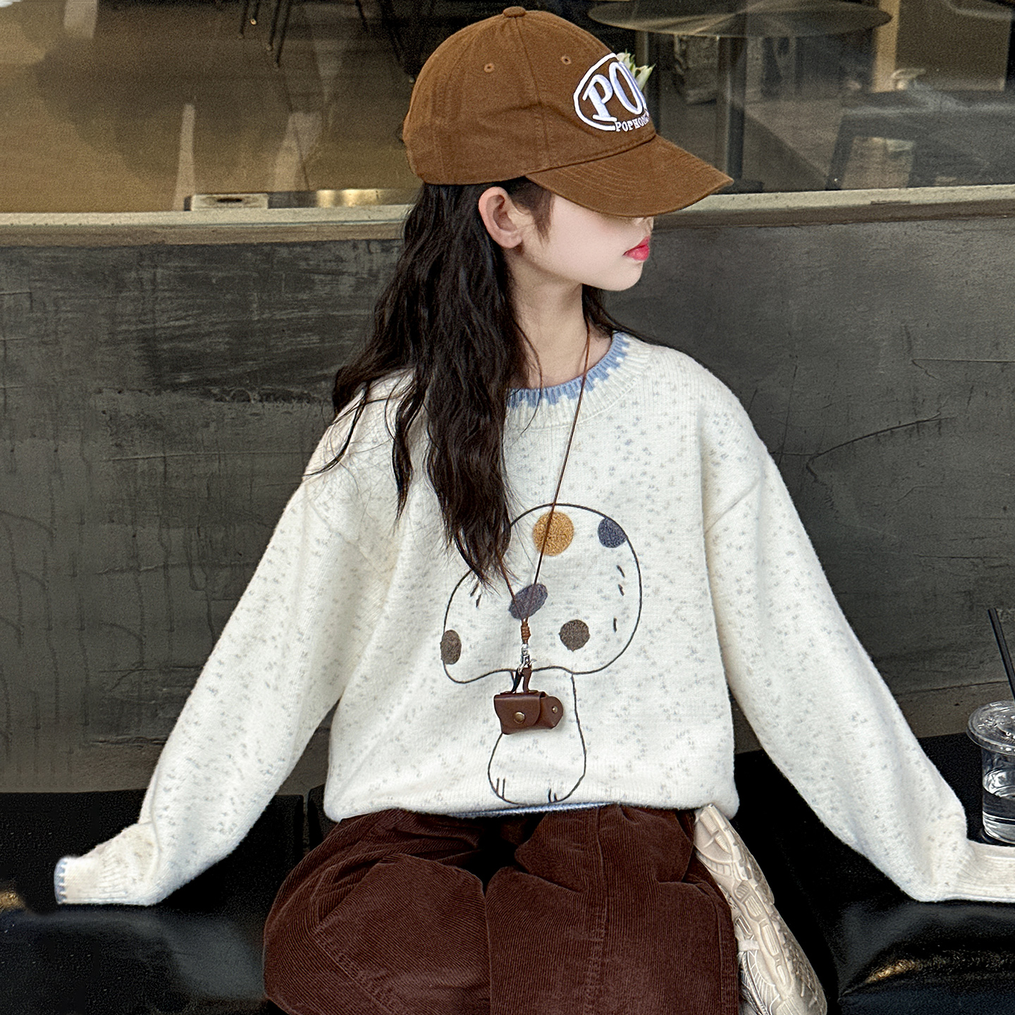 女童毛衣洋气时髦秋冬季儿童加厚针织衫女大童打底衫内搭