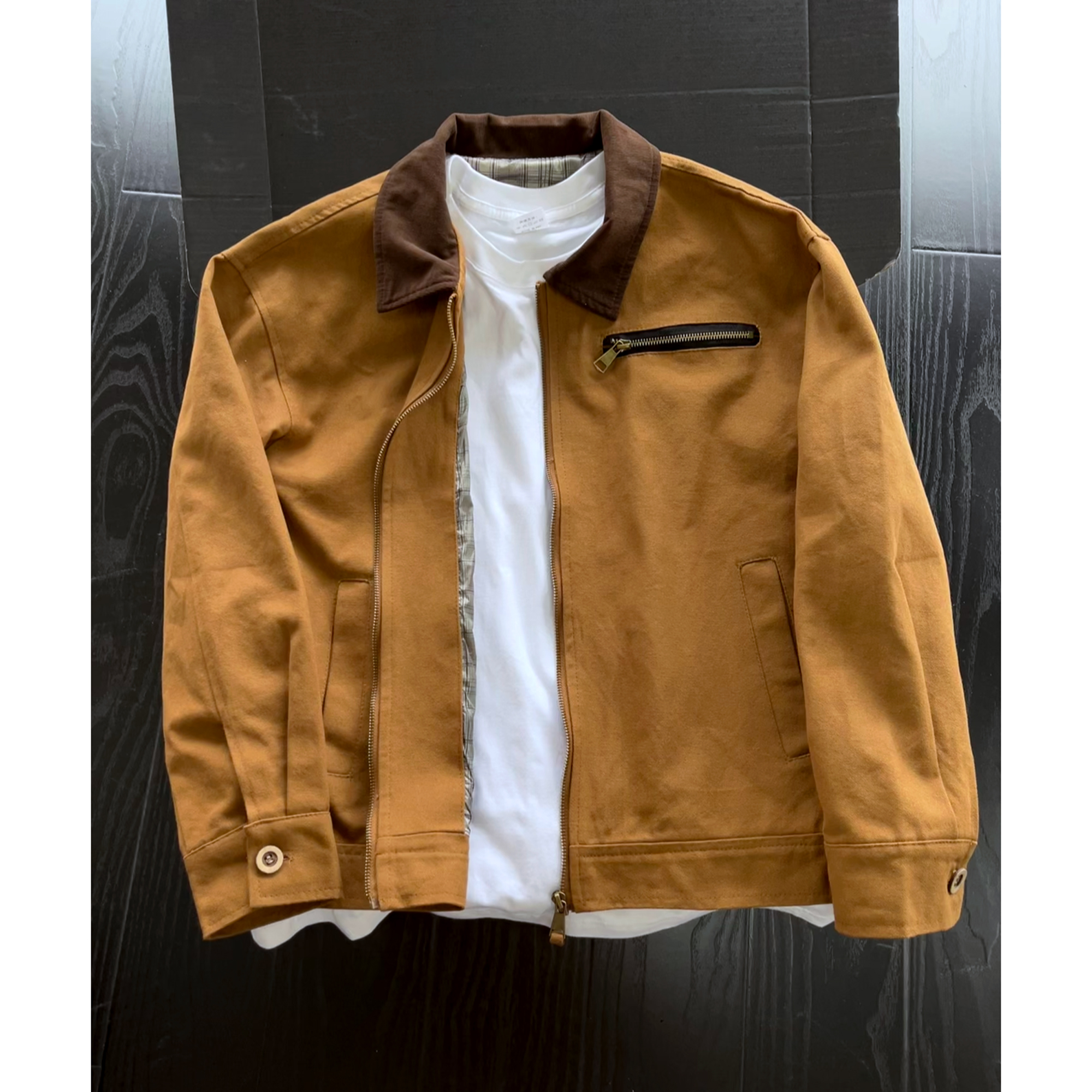 vintage古着底特律工装夹克男款秋季水洗做旧巴恩风重磅帆布外套