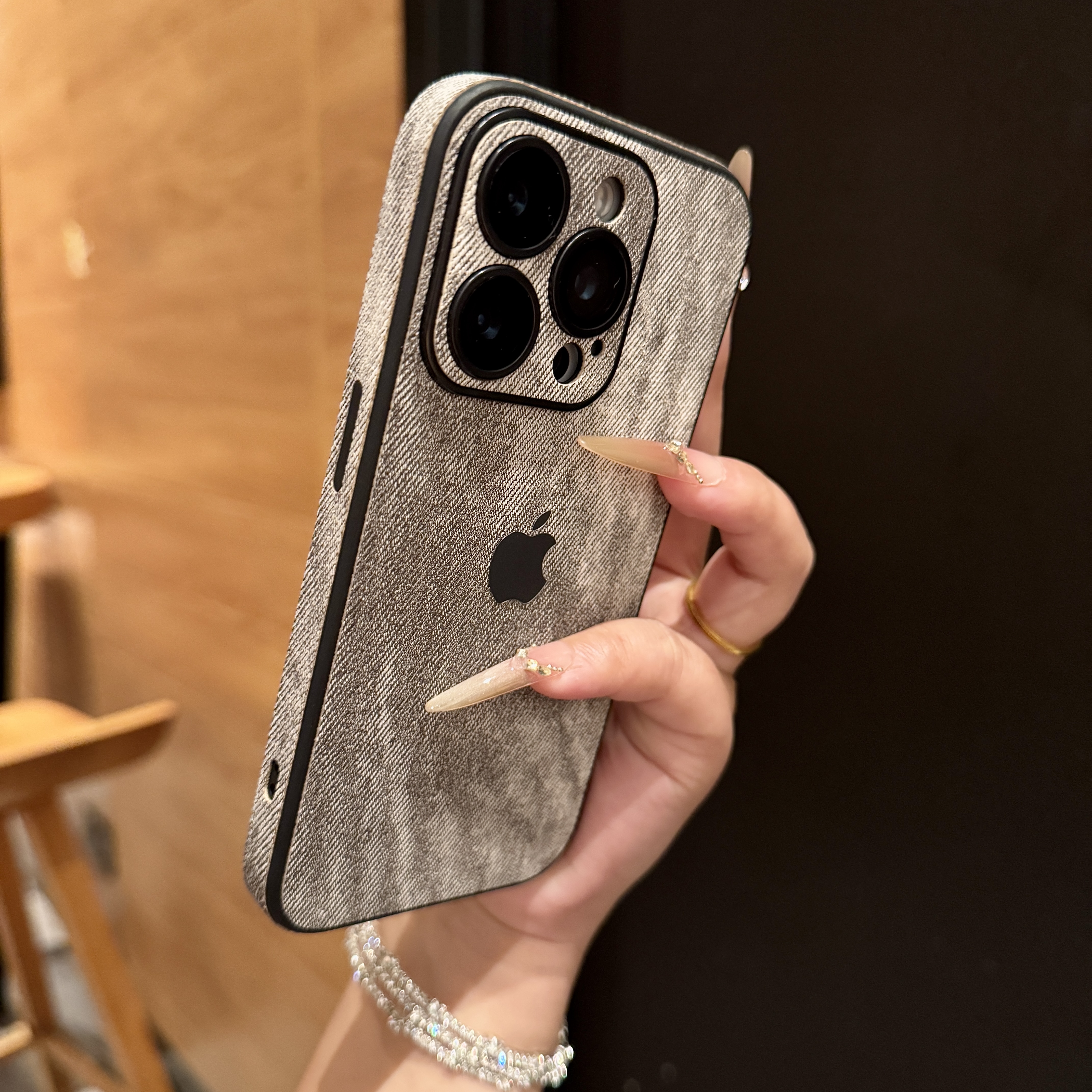 熏衣紫适用苹果16promax手机壳全包15牛仔布14自带镜头膜13/12女