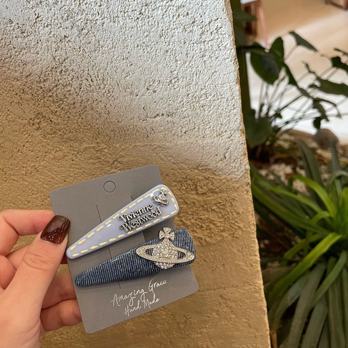 发饰网红同款蓝色土星复古小众发夹个性小红甜ins书气质酷刘海夹