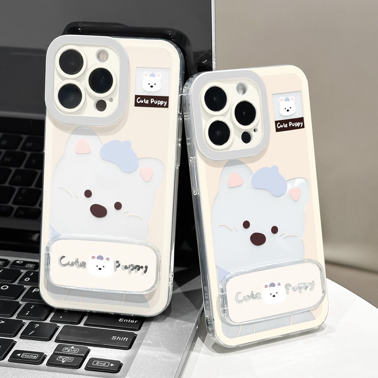 西高地镜子支架适用苹果16/华为/oppo/小米/vivo防摔透明软手机壳