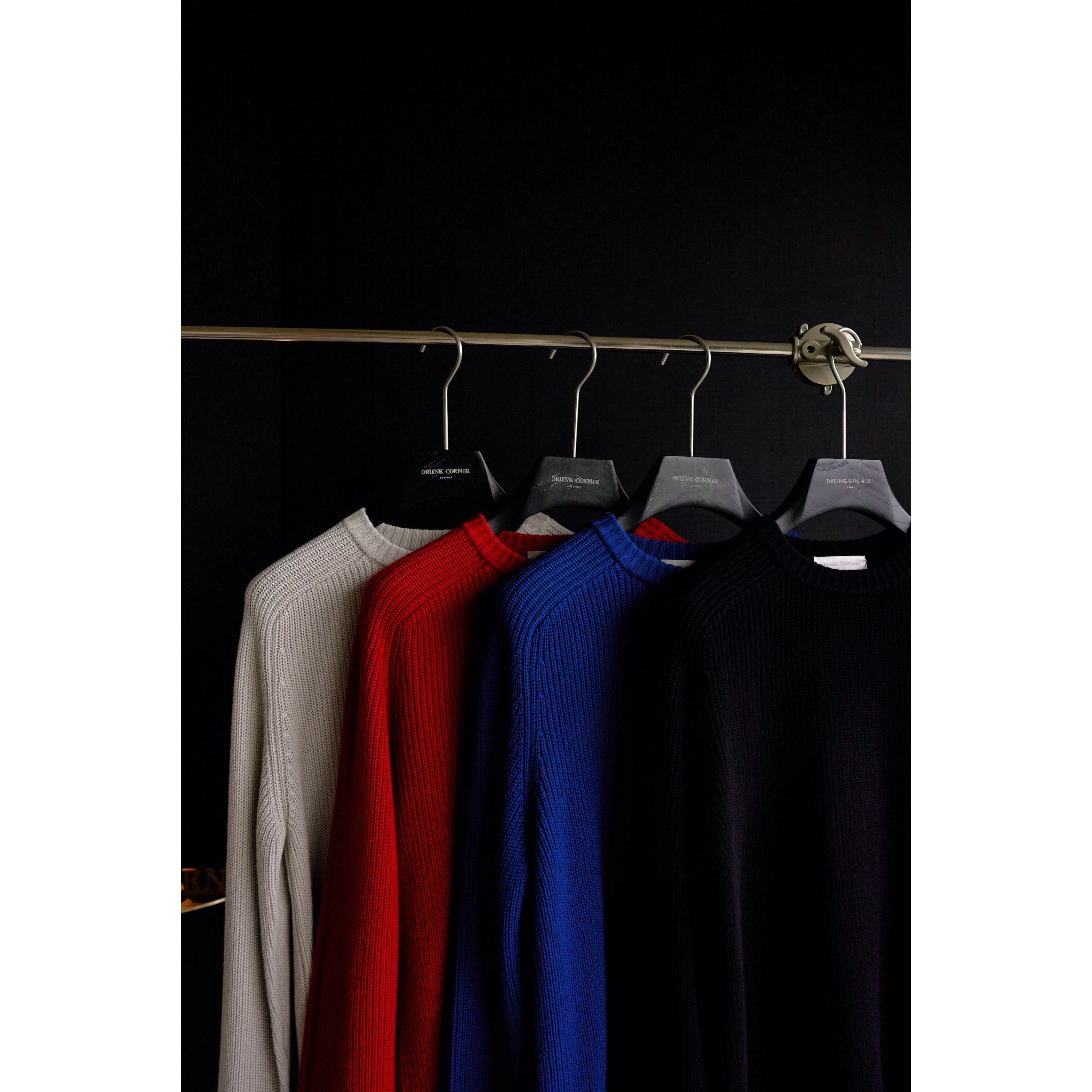 DRUNKCORNER 【羊绒混纺+粗针设计】圆领长袖针织衫松弛感DC253530#