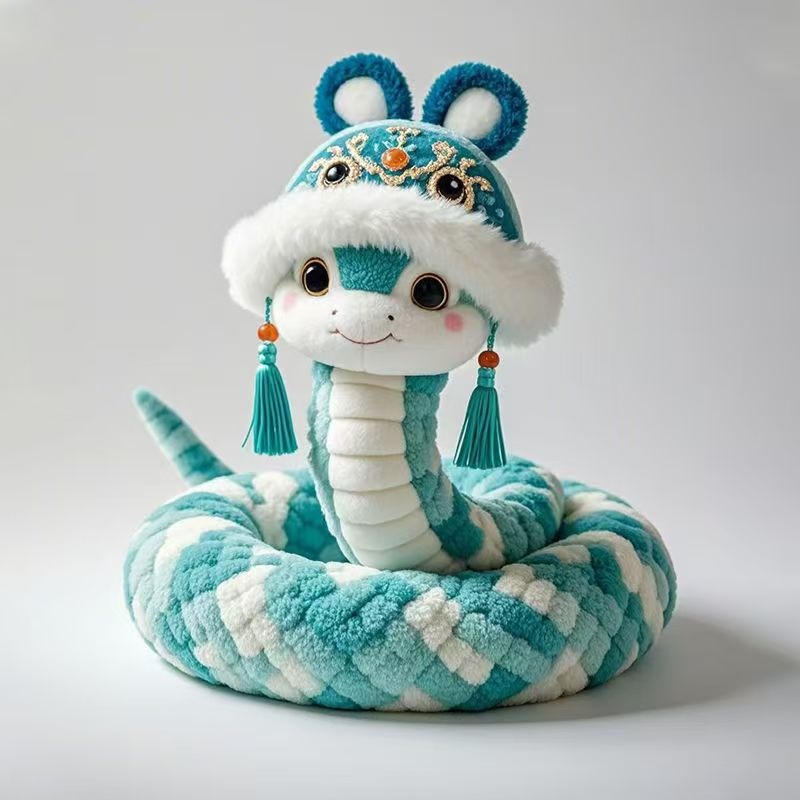 国风蛇宝宝公仔可爱毛绒玩偶礼物吉祥物超萌限定蛇年高颜值优雅