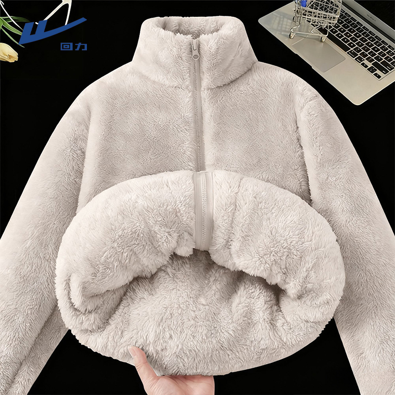 回力摇粒绒外套女加绒加厚2025秋冬季新款爆款上衣小个子洋气外套