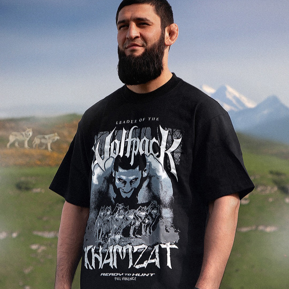 UFC狼王奇马耶夫 美式纯棉短袖T恤男士MMA拳击格斗夏季运动健身