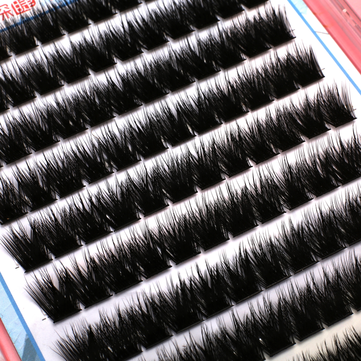 13mm免胶水加长加密款分段式单簇超浓密自然卷翘假睫毛适合初学者