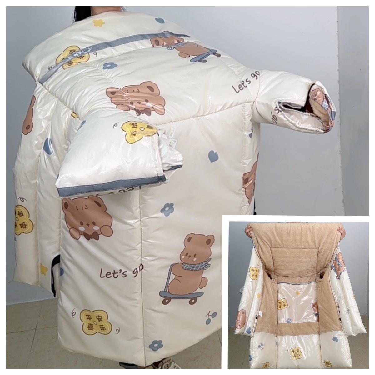 冬季特厚【TPU覆膜防水面料】电动车挡风被加大加绒加厚保暖防风罩3