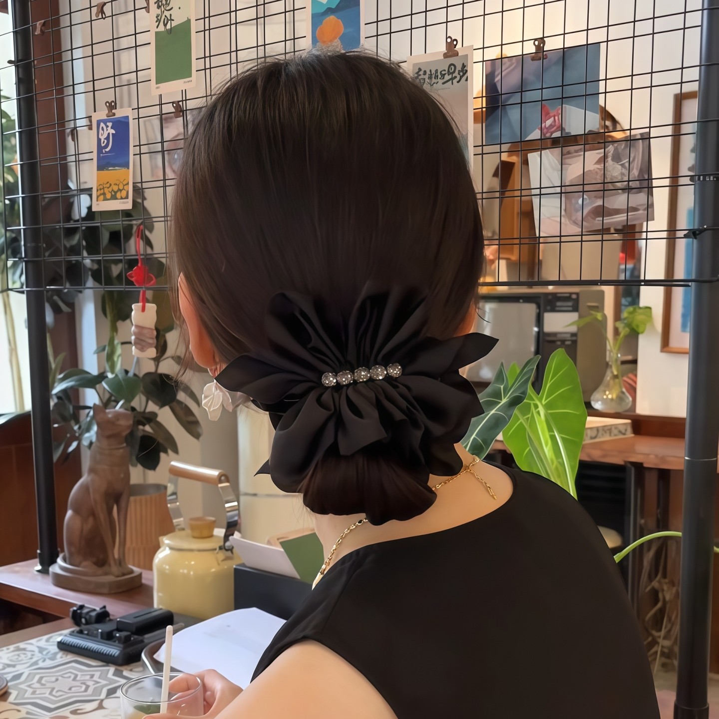 轻奢韩式氛围时尚百搭香蕉夹蝴蝶结简约抓夹气质优雅发夹发饰头饰