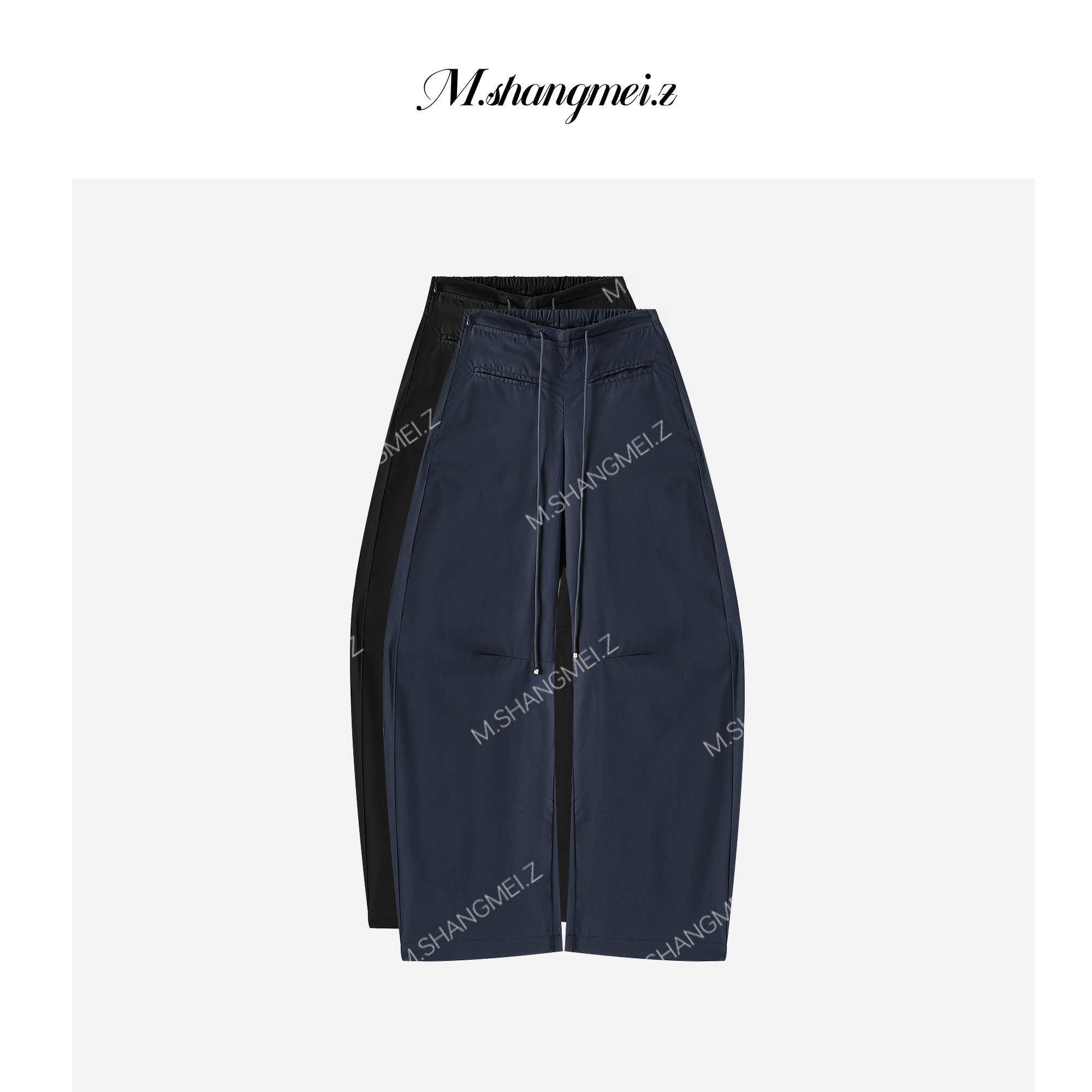 M.SHANGMEI.Z/沐熙【倒v2.0】美大哥设计师阔腿弯刀休闲裤X079327