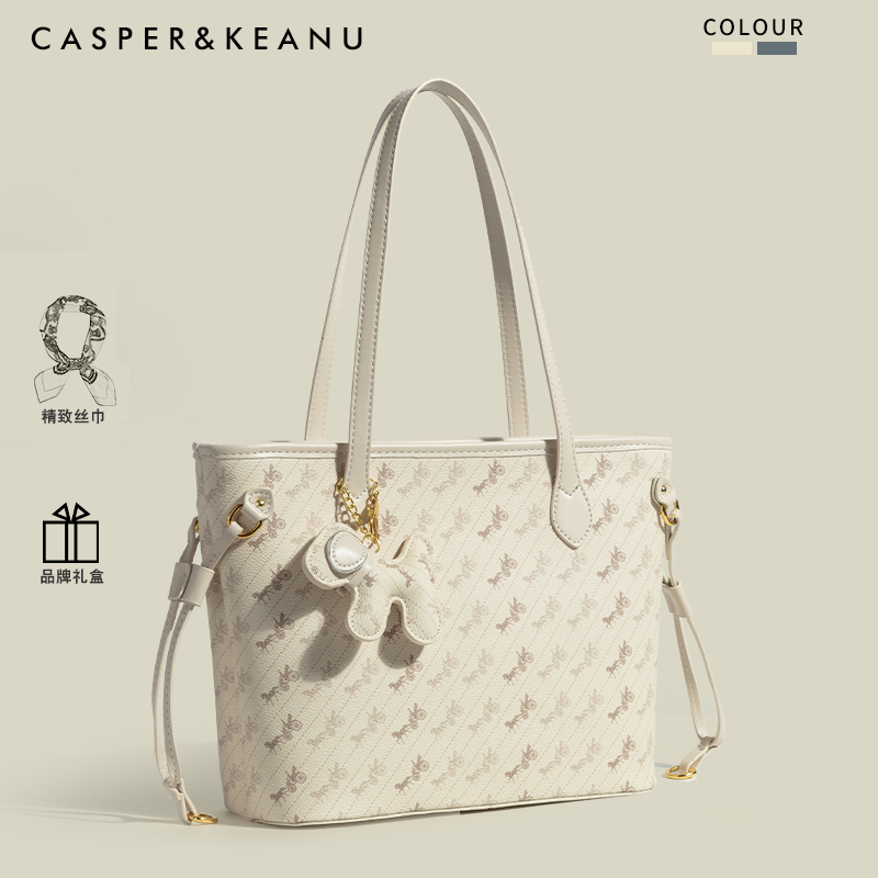 CASPER&KEANU高级感大容量上课托特包女2025新款大容量通勤单肩包