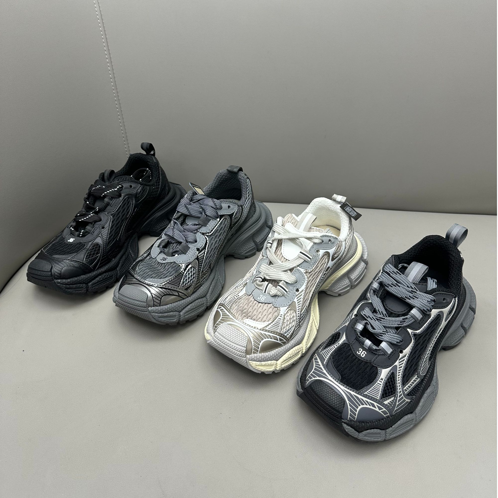 诗歌兰女鞋2025早秋新款百搭真皮厚底增高老爹鞋时尚透气运动鞋潮