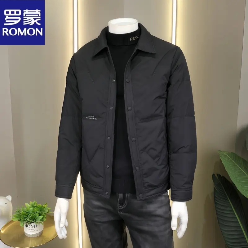 Romon/罗蒙轻薄羽绒服冬季新款韩版简约羽绒保暖夹克上衣外套男士