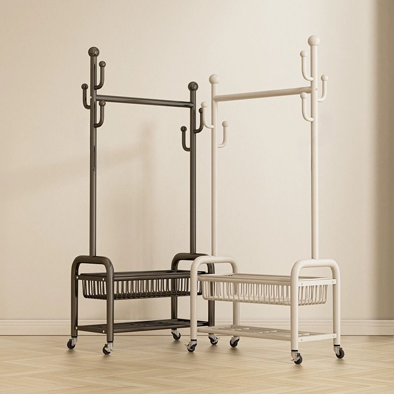 衣帽架落地式落地家用阳台可移动多功能收纳简易收纳晾衣架子房间