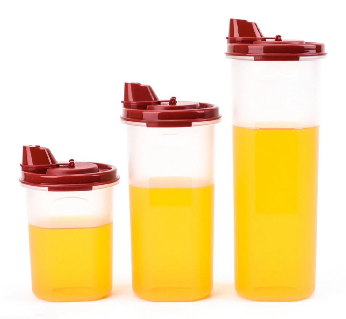 Tupperware/特百惠 油壶厨房防漏油壶圆形酱汁壶密封方便不漏带盖