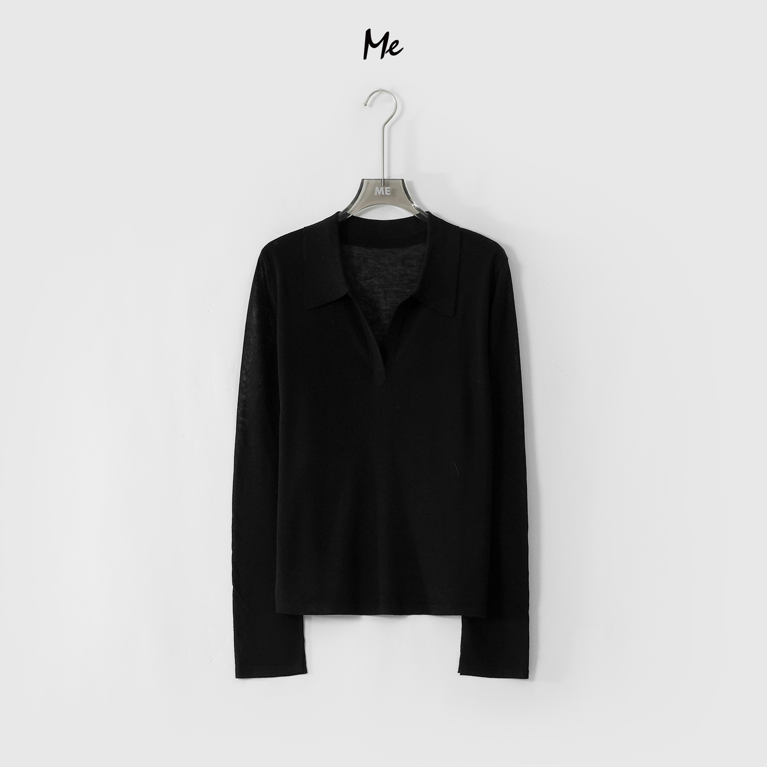 ME【G格雷冰肌polo】天丝亚麻混纺奢牌感显瘦百搭针织衫MESS4384