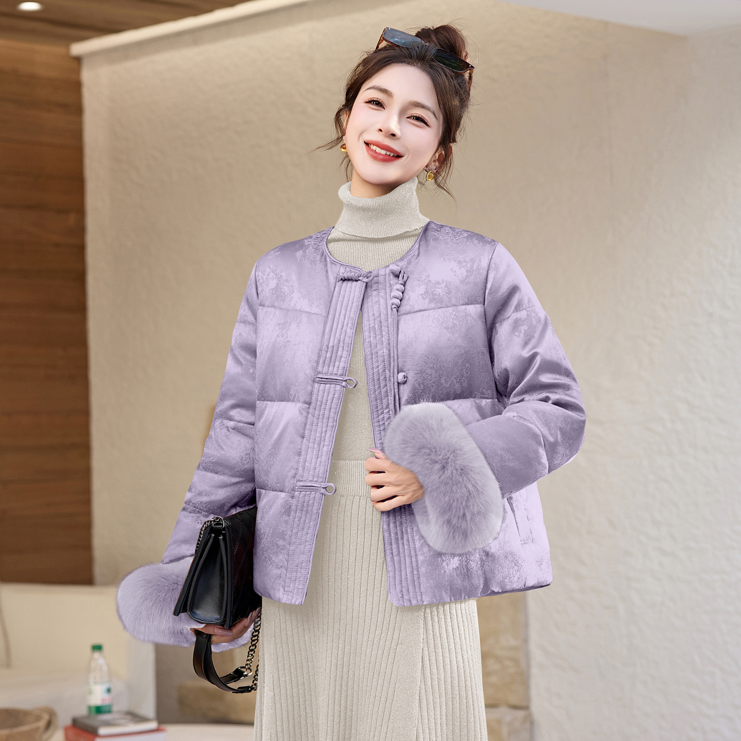 新中式国风盘扣红色羽绒服2025年冬季爆款洋气显瘦短款保暖外套潮