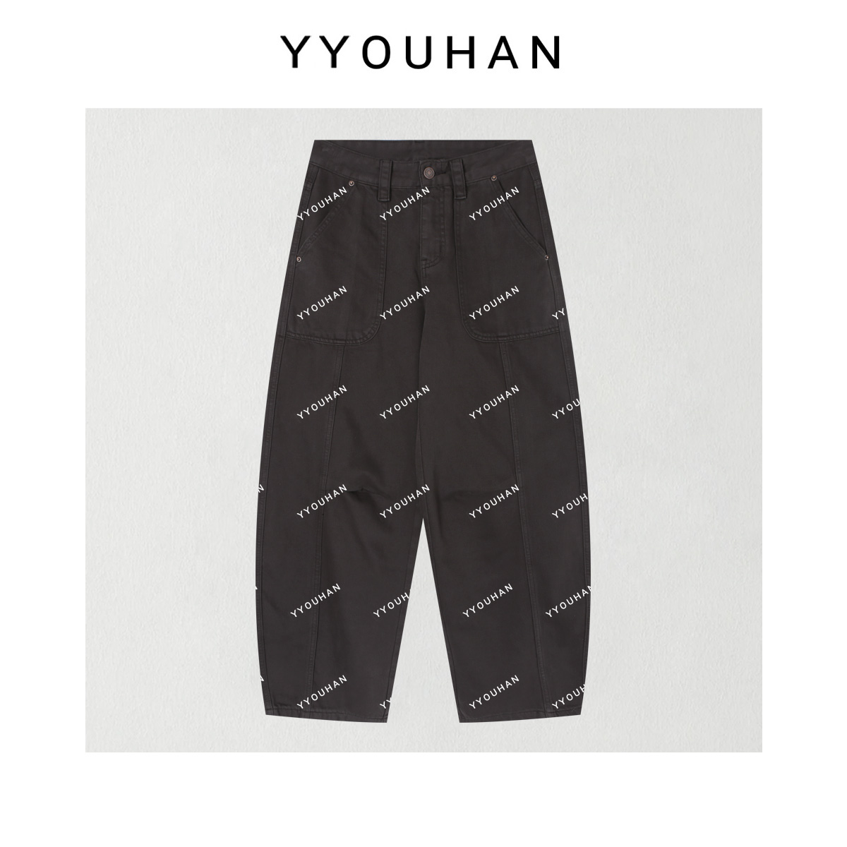 YYOUHAN 2025新款【灰调时刻】简约工装裤显瘦百搭休闲裤 2508C5065