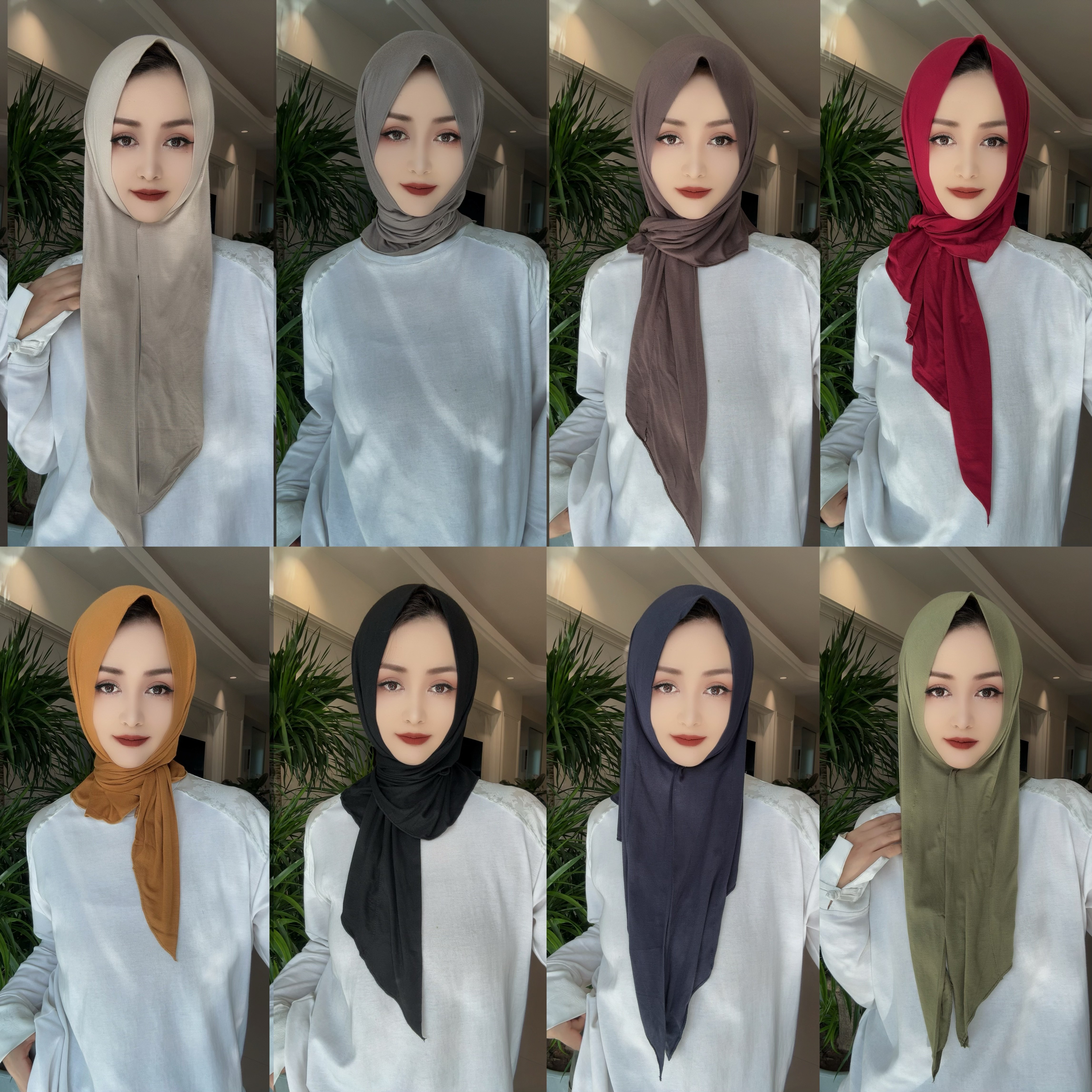 高品质纯色莫代尔三角巾（配盒针）