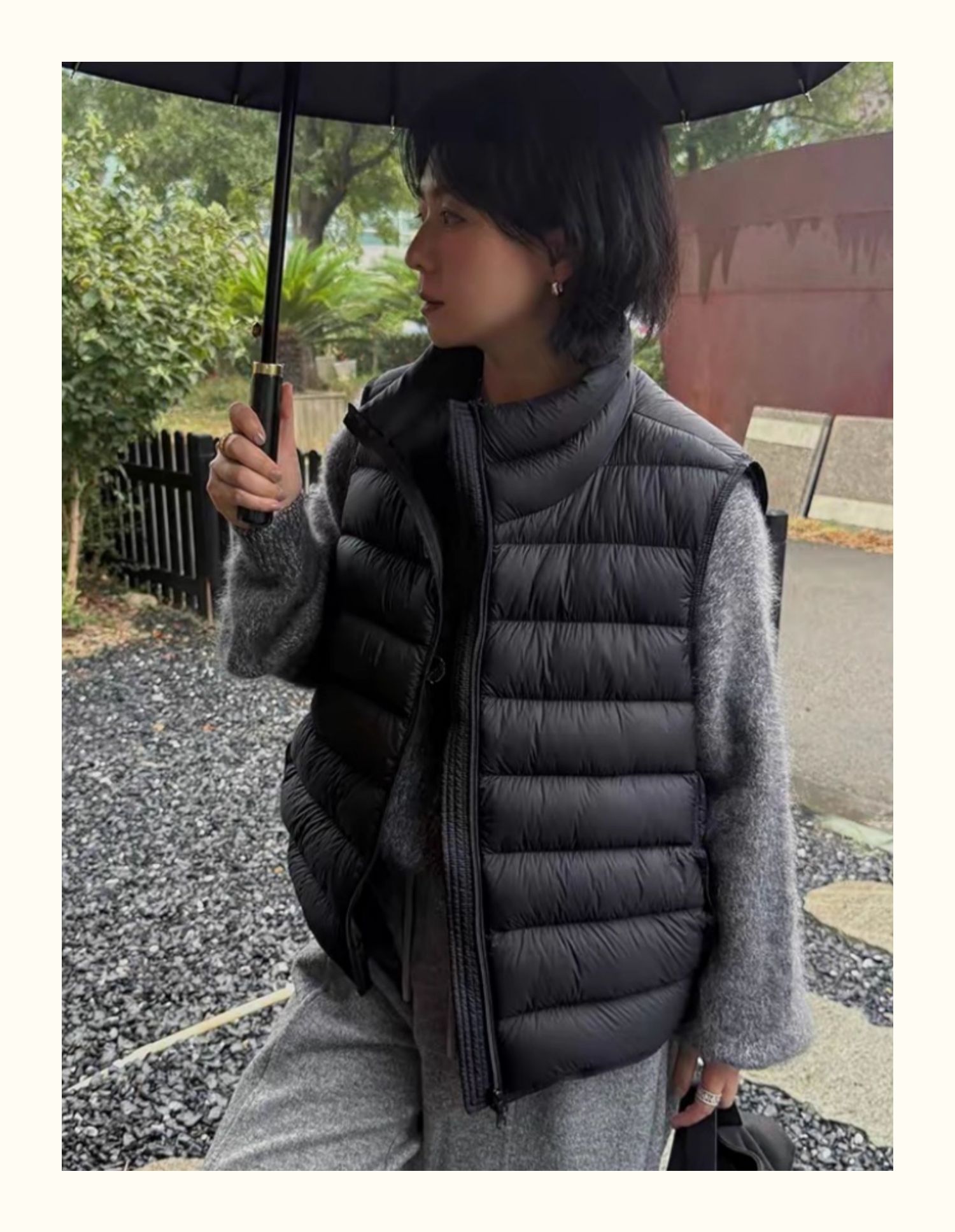 立领排骨马甲短款2025冬新款巨好看小个子休闲背心羽绒服宽松外套