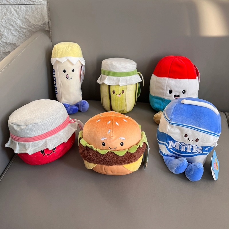 谁能不爱！出老美商超！软萌卡通食物造型汉堡可爱公仔毛绒玩偶