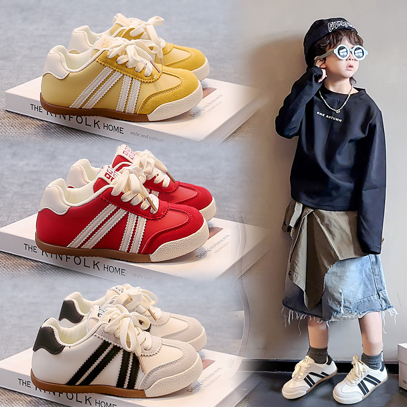 新年必备红色 四季款魔术贴儿童运动鞋高街鞋子潮款童鞋韩系2022