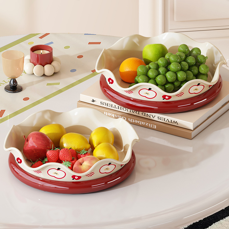 家用点心盘客厅果盘可旋转水果托盘轻奢高级感点心干果托盘茶点盘