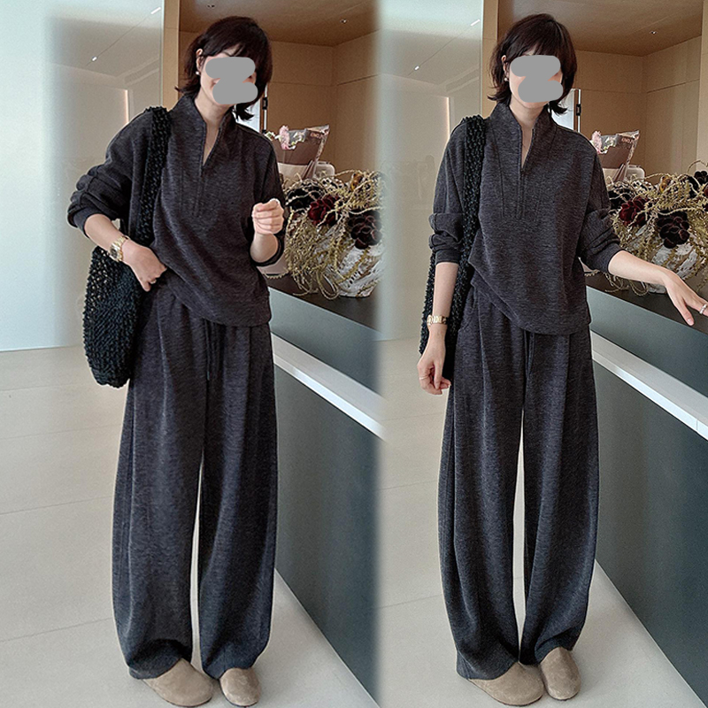 网红洋气炸街风一整套女士2025秋季新款设计感卫衣休闲长裤两件套