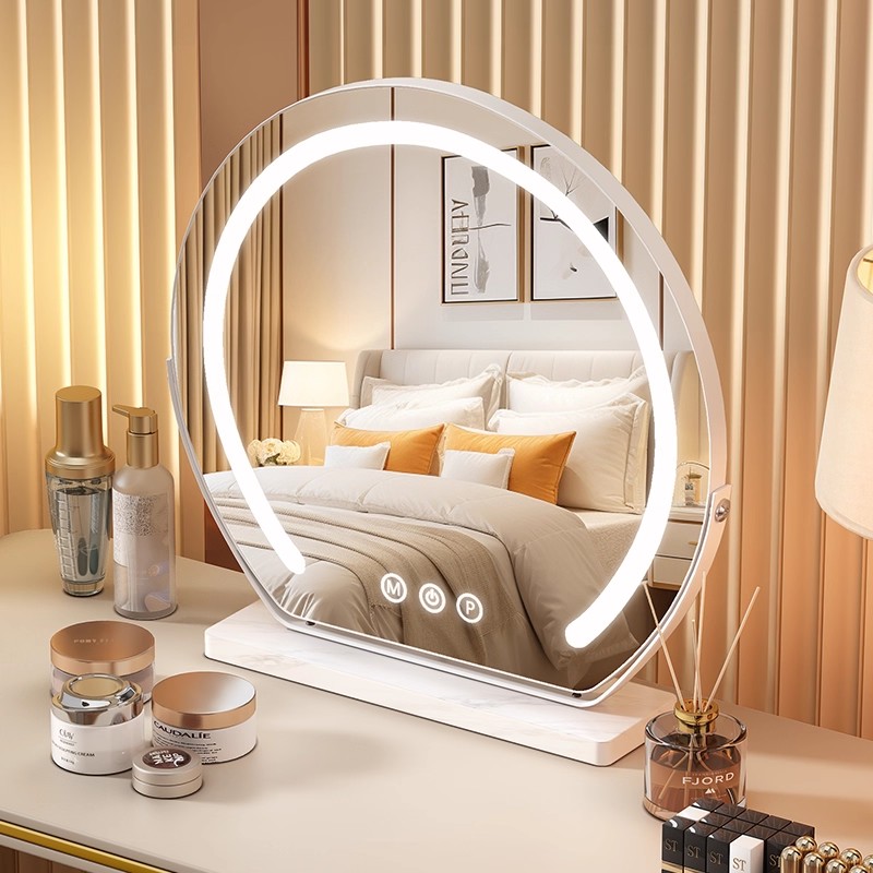 2025新款轻奢led化妆镜智能梳妆镜主卧室台式桌面高级梳妆台镜子