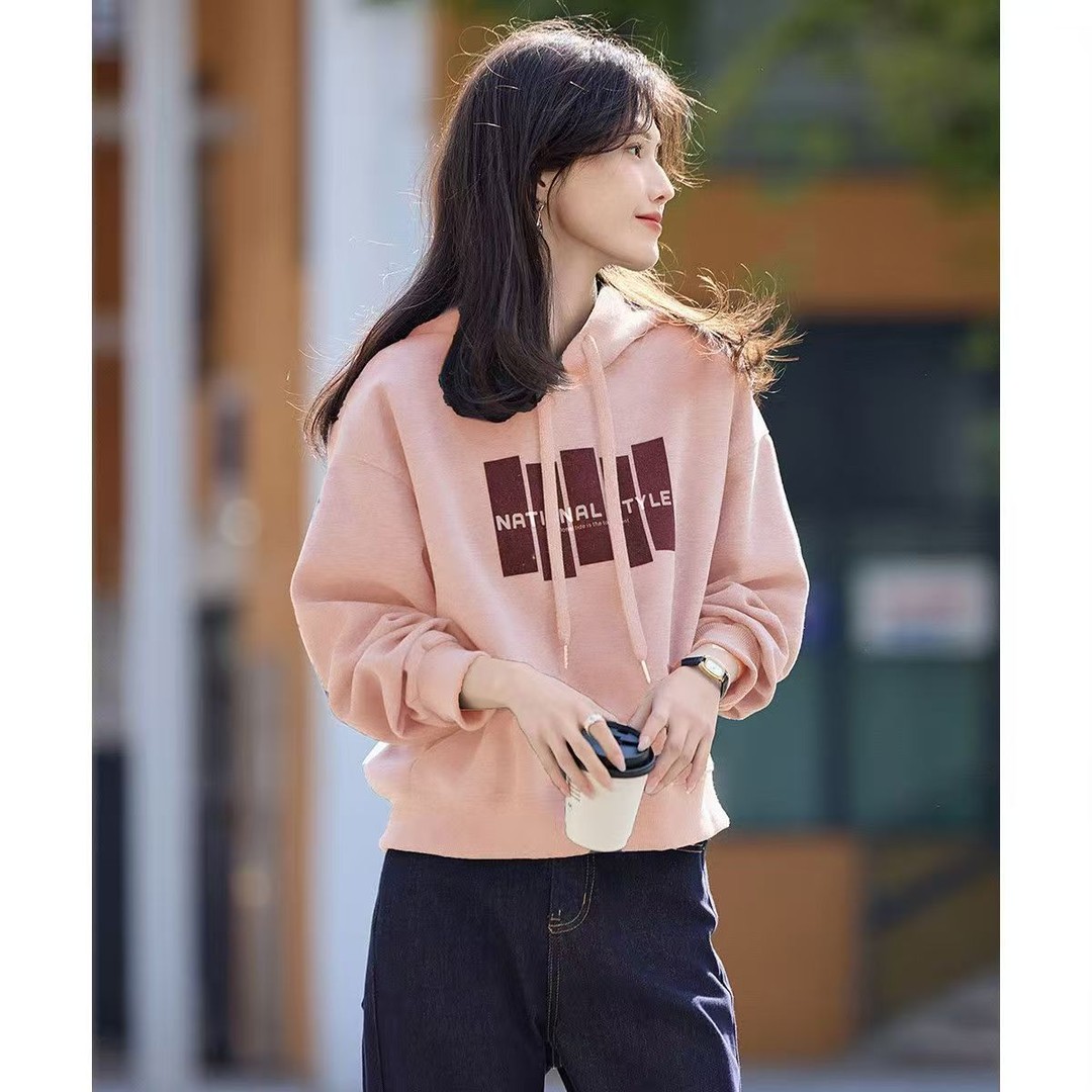 加绒连帽卫衣女秋冬加厚2025新款爆款时尚洋气高级感宽松保暖上衣