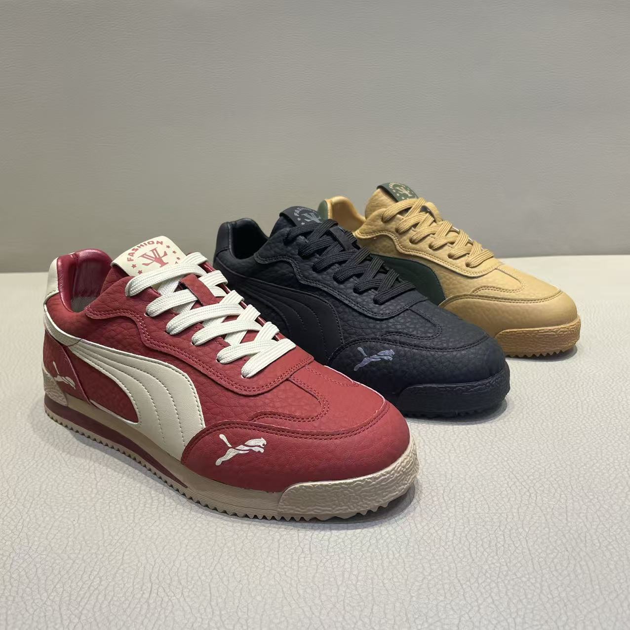 【皮鞋码】国潮新款皮面拼接轻便百搭潮流男士时尚休闲潮鞋流行时髦