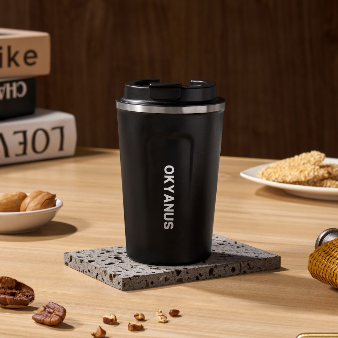 OKYANUS不锈钢保温咖啡杯380毫升车载精致便携式简约