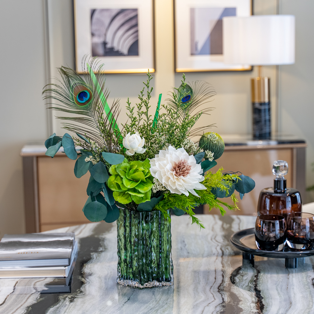 【沁春】适用于餐桌边几电视柜的永生花花束家居插花摆设