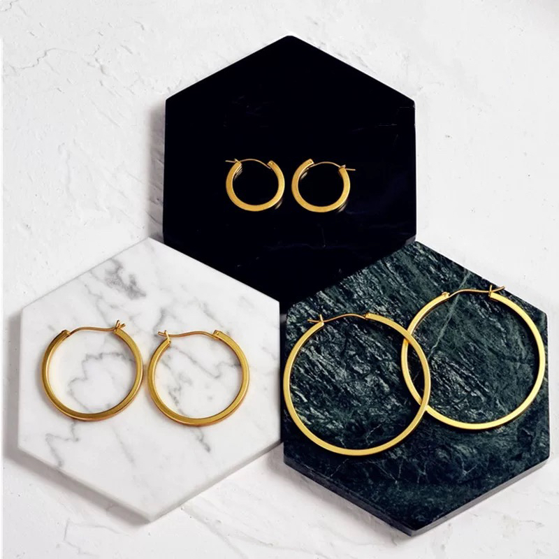 铜合金耳饰 小众设计圆圈圈耳环耳圈女时尚简约欧美复古风格
