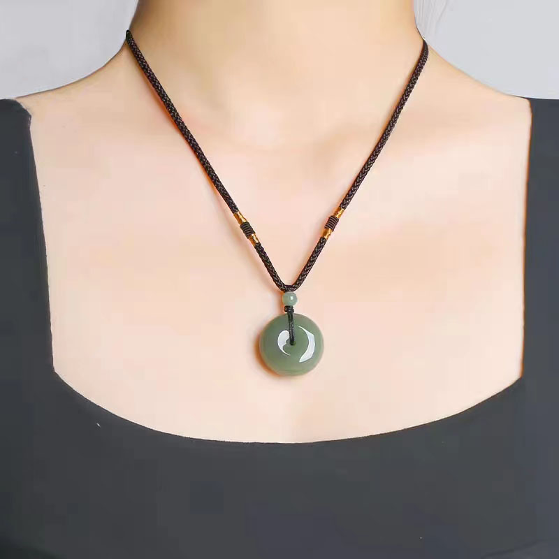 天然和田玉晴水料平安扣吊坠男女同款儿童亲子款玉石挂件一物一证