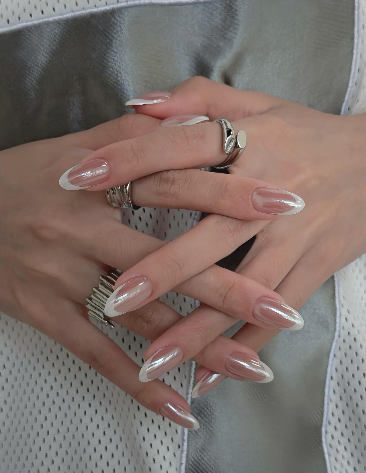 【海狸法式】禾蔓显白裸色美甲气质简约温柔法式日常百搭美甲穿戴甲