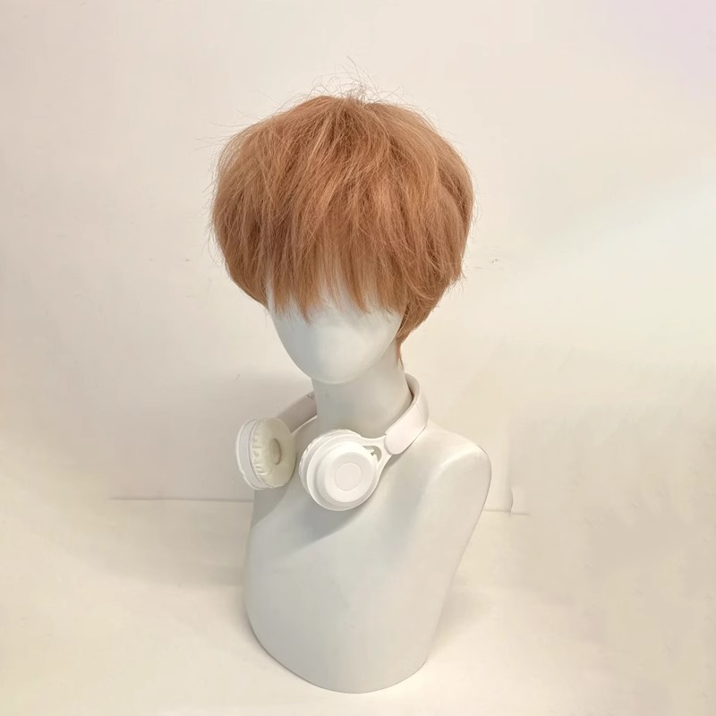 【美式男高】MEISU也萌假发男短发帅气百搭香槟金微分碎盖全头套