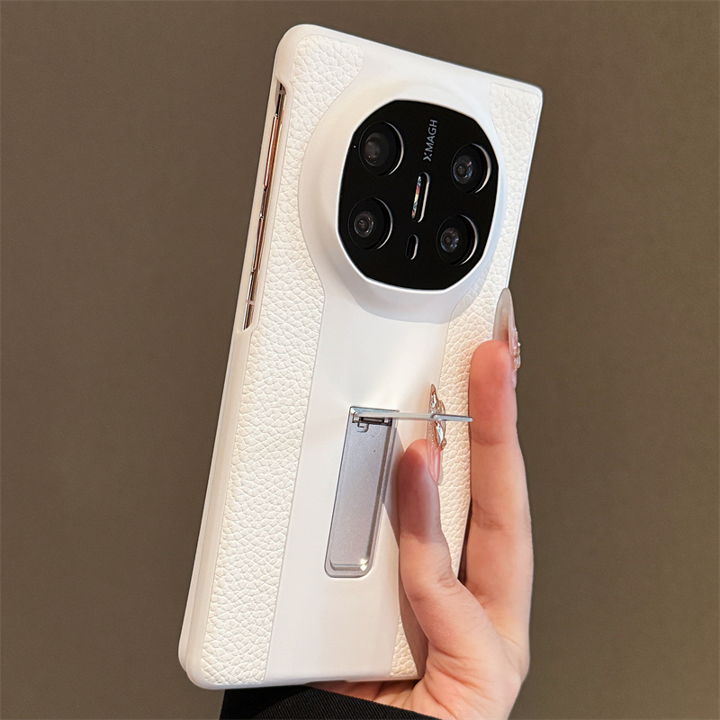 适用于华为matex6手机壳简约商务素皮折叠屏隐形支架保护套男女款