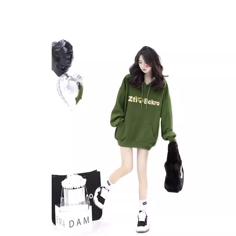 大码300斤美式时尚设计感显白卫衣男女秋冬新款宽松显瘦重磅上衣