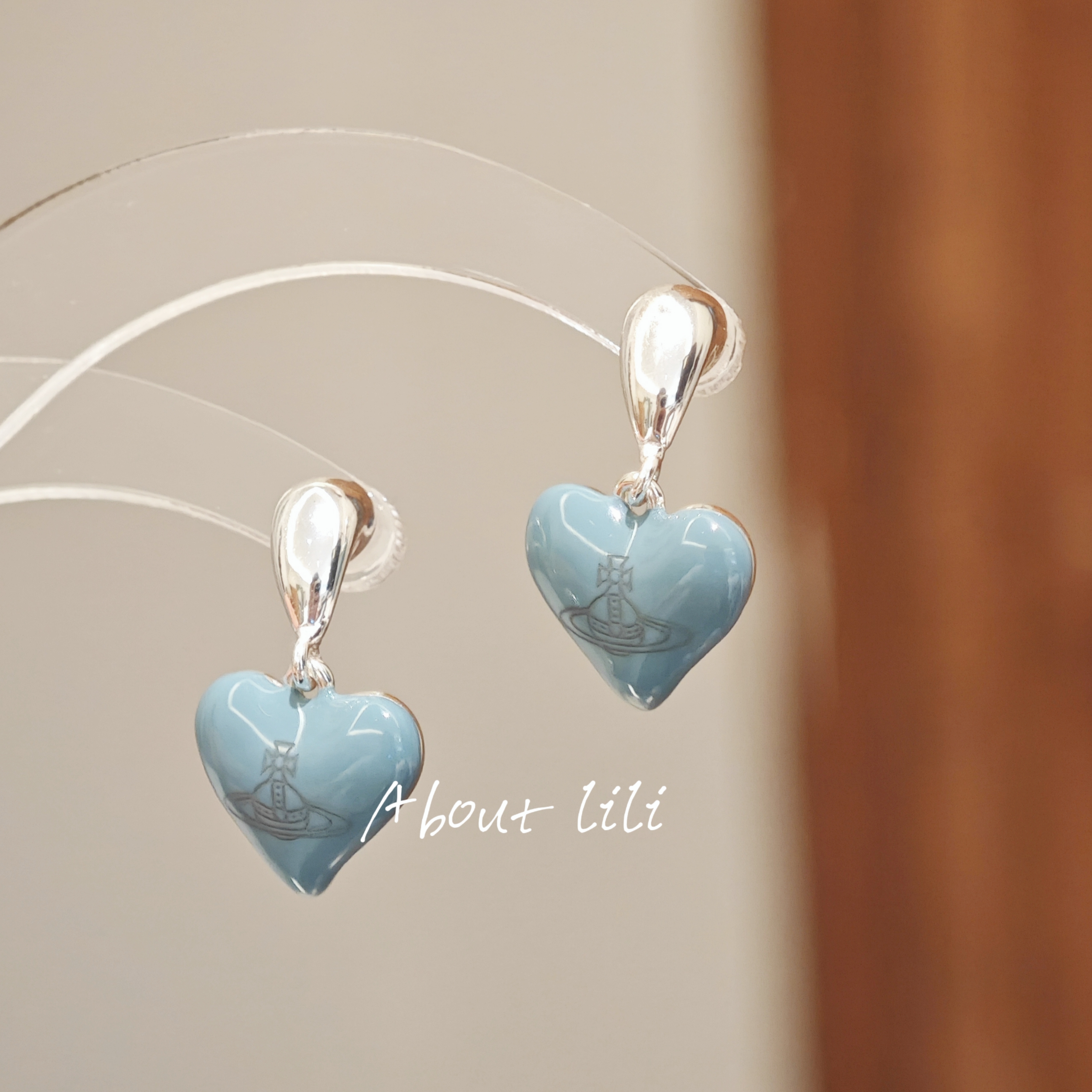 铜合金耳饰 [有耳夹]法式爱心耳环轻奢高级感耳钉女小众独特耳饰