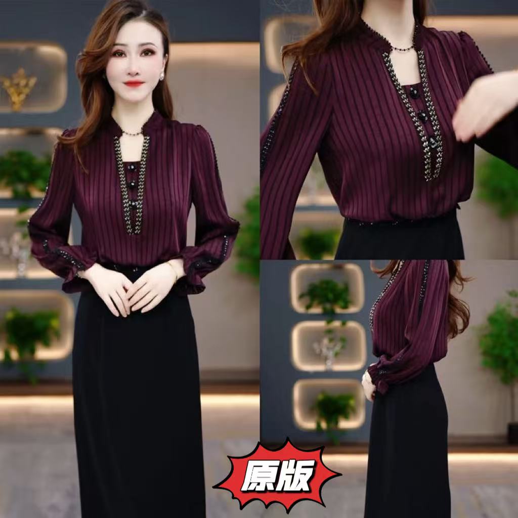 高档精纺面料时尚假两件连衣裙2025秋季新款显瘦洋气轻奢减龄裙子