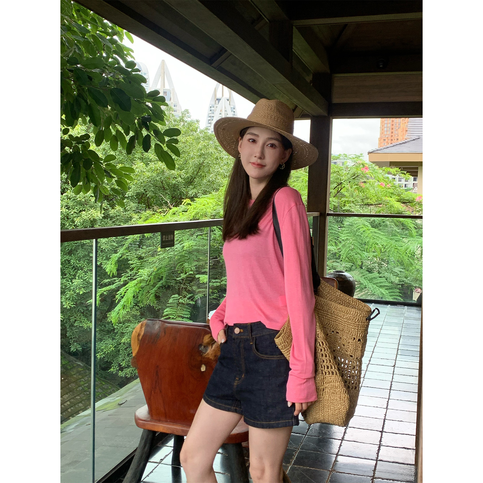 PH《好彩头》极简主义定染彩色羊毛莱赛尔防嗮长袖罩衫  PH2381