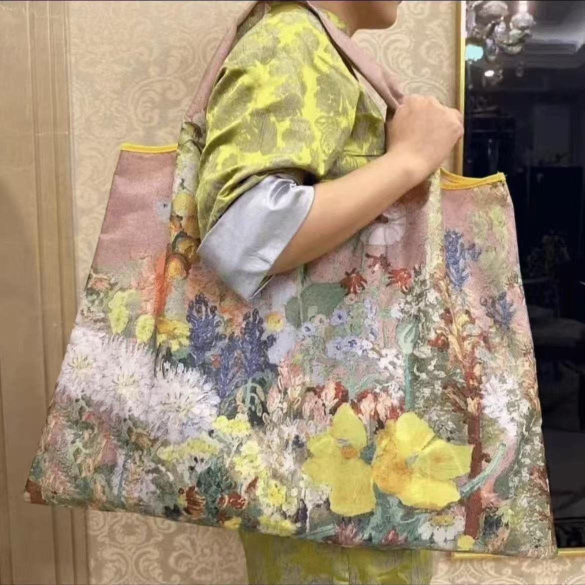 高颜值大容量可折叠时尚超市购物袋便携式折叠手提袋环保防水买菜